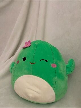 Squishmallows Green Cactus Plush with Pink Flower
